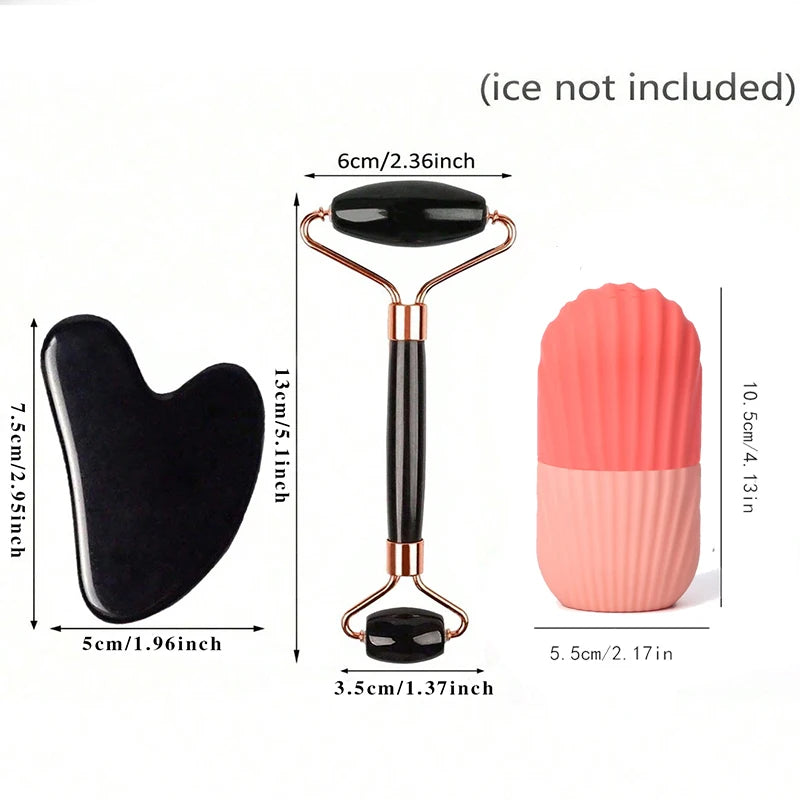 Set Rodillo Facial Frío + Gua Sha