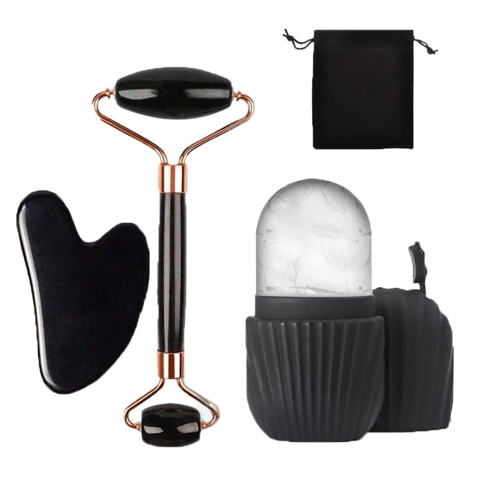 Set Rodillo Facial Frío + Gua Sha