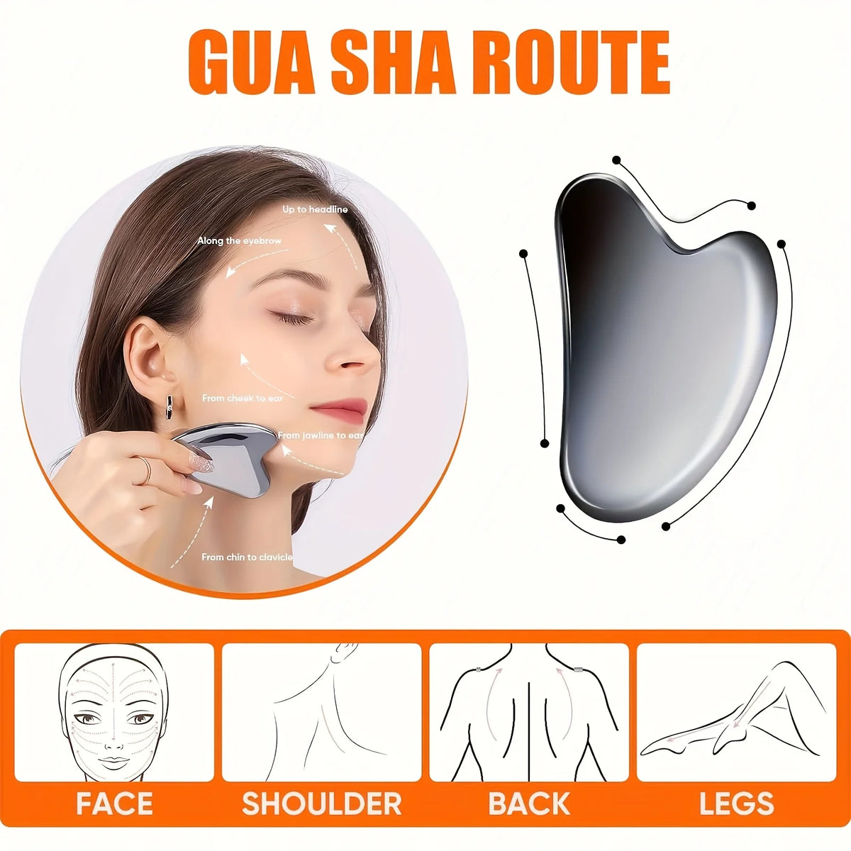 Gua Sha de Acero Inoxidable — Herramienta Facial
